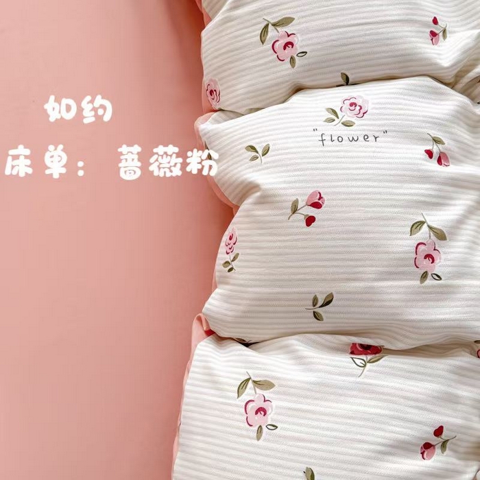 铭浩家纺 2025新款A类针织棉双层纱四件套 如约