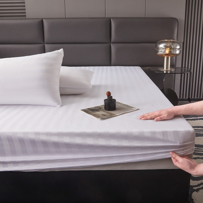 91家纺网 家纺一手货源 找家纺 （总）梵克保罗 2025新款DT系列缎条工艺色丁床笠