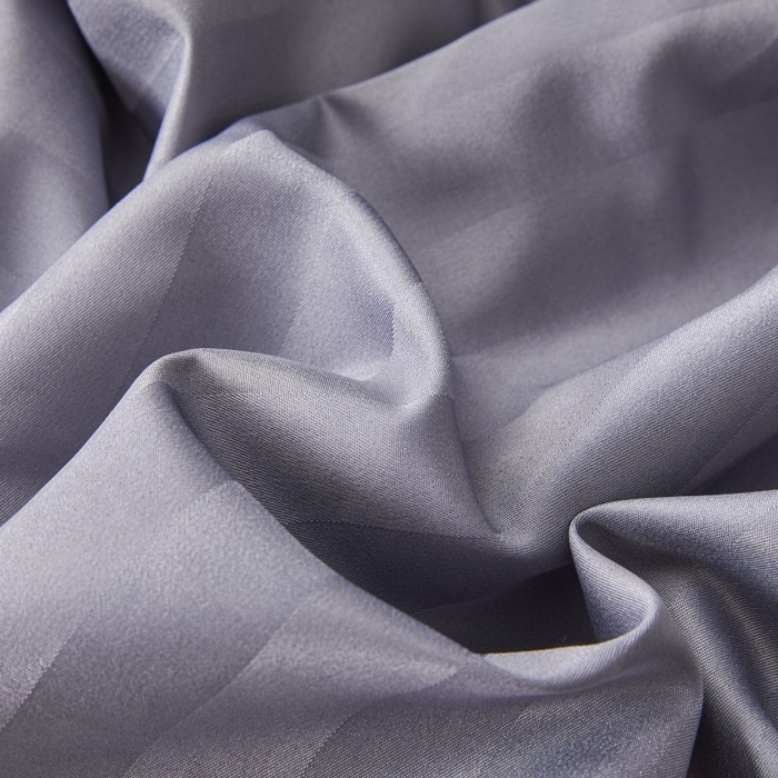 91家纺网 家纺一手货源 找家纺 梵克保罗 2025新款DT系列缎条工艺色丁床笠 DT-灰