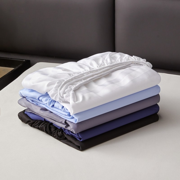 91家纺网 家纺一手货源 找家纺 梵克保罗 2025新款DT系列缎条工艺色丁床笠 组合图