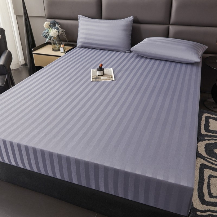 梵克保罗 2025新款DT系列缎条工艺色丁床笠 DT-灰