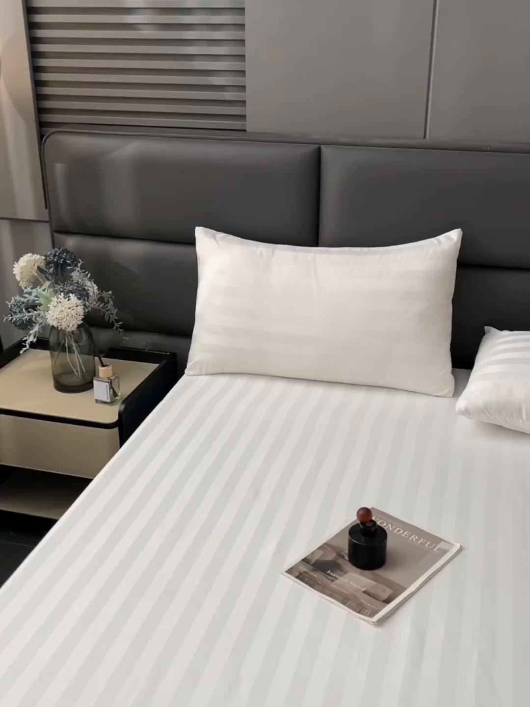 91家纺网 家纺一手货源 找家纺 （总）梵克保罗 2025新款DT系列缎条工艺色丁床笠