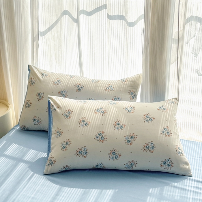 91家纺网 家纺一手货源 找家纺 铭浩家纺 2025新款A类针织棉双层纱四件套 清欢