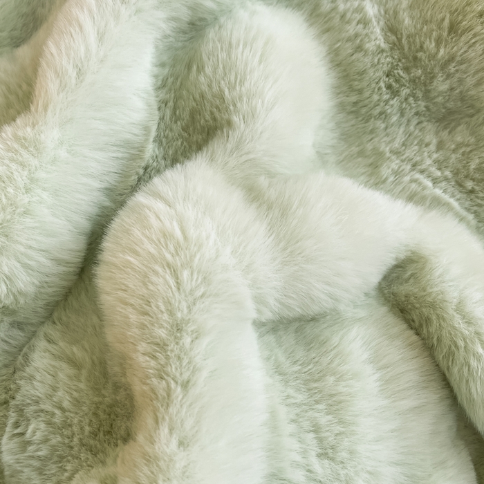 91家纺网 家纺一手货源 找家纺 大元 2025新款A类280g保暖大泡泡兔毛绒四件套 抹茶绿