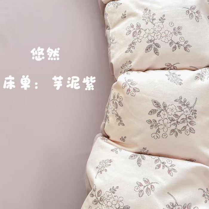 铭浩家纺 2025新款A类针织棉双层纱四件套 悠然