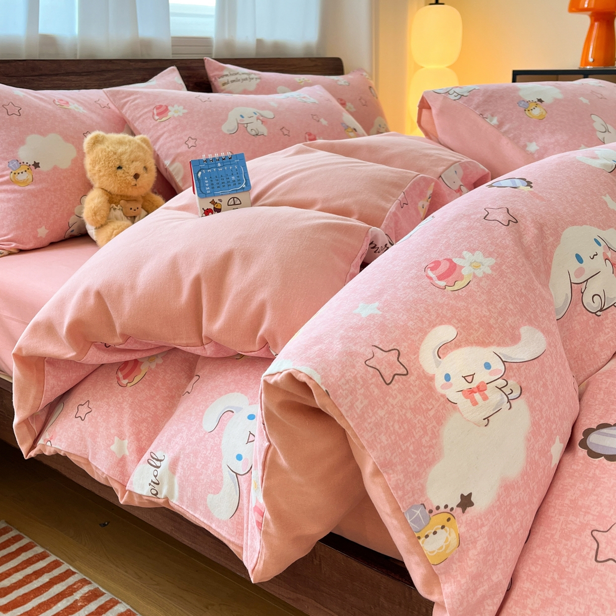 91家纺网 家纺一手货源 找家纺 典曼家纺 2025新款原棉磨毛印花四件套 小伙伴