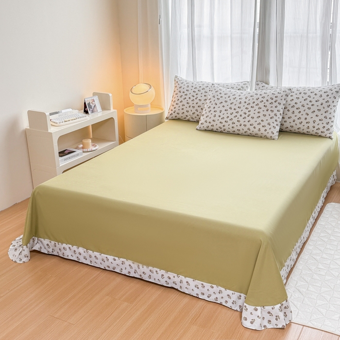 91家纺网 家纺一手货源 找家纺 铭浩家纺 2025新款A类针织棉双层纱四件套 余笙