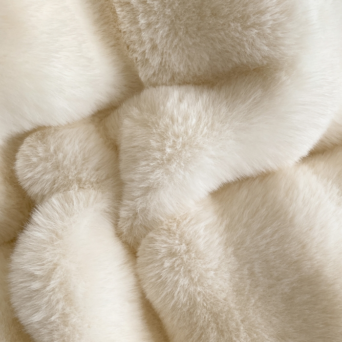 91家纺网 家纺一手货源 找家纺 大元 2025新款A类280g保暖大泡泡兔毛绒四件套 奶白