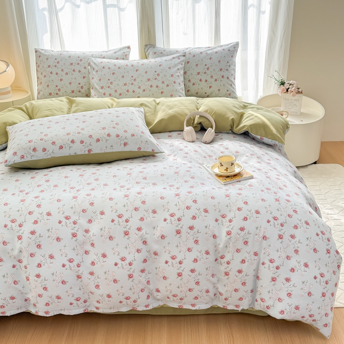 91家纺网 家纺一手货源 找家纺 铭浩家纺 2025新款A类针织棉双层纱四件套 伊洛