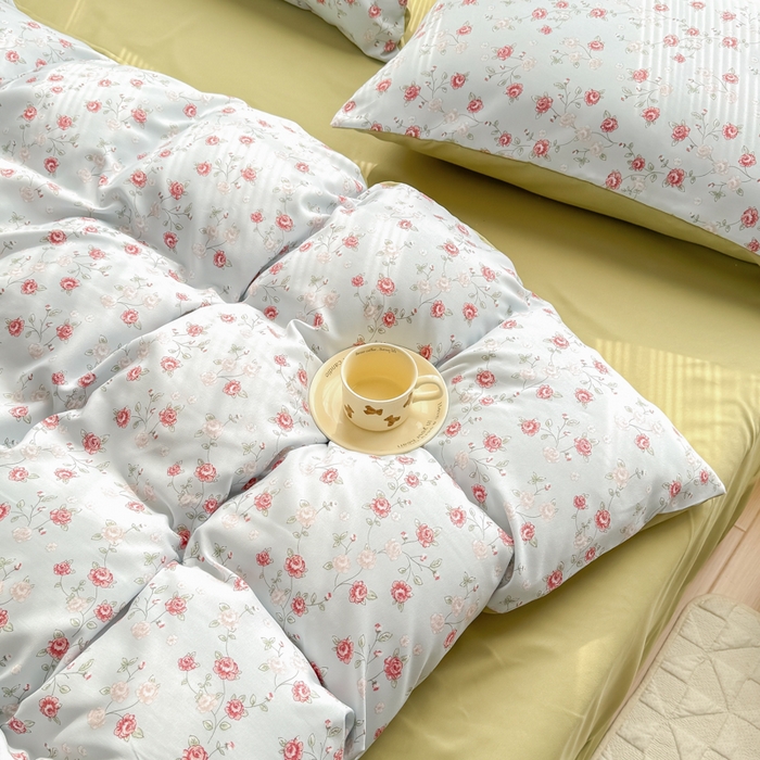 91家纺网 家纺一手货源 找家纺 铭浩家纺 2025新款A类针织棉双层纱四件套 伊洛