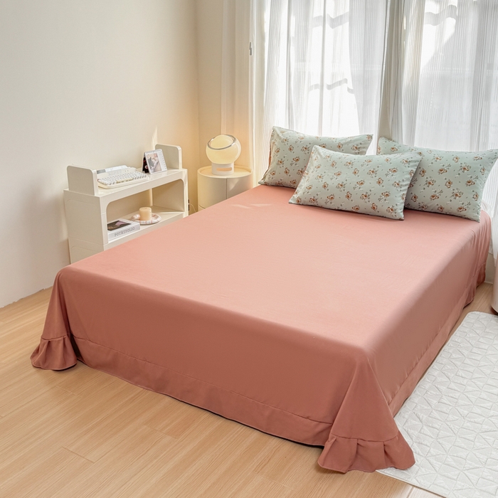 91家纺网 家纺一手货源 找家纺 铭浩家纺 2025新款A类针织棉双层纱四件套 挽梦