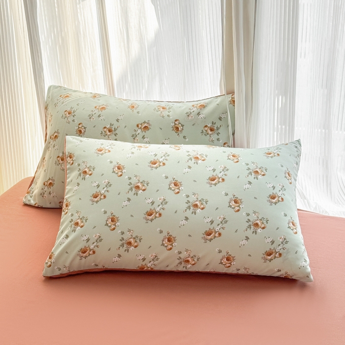 91家纺网 家纺一手货源 找家纺 铭浩家纺 2025新款A类针织棉双层纱四件套 挽梦