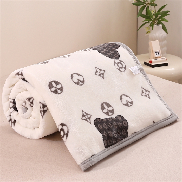 爱派 2025年新款230g印花牛奶绒卷边毛毯盖坦毯子 艺术构想