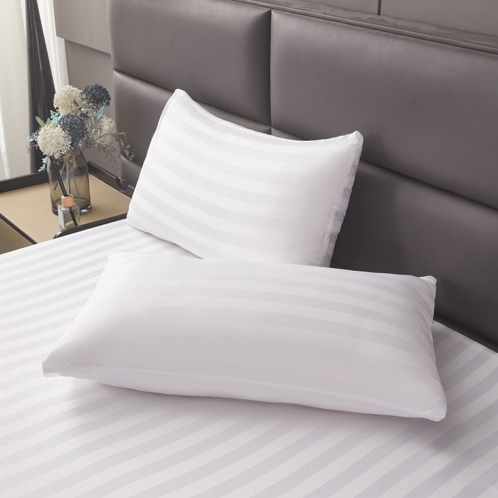 91家纺网 家纺一手货源 找家纺 梵克保罗 2025新款DT系列缎条工艺色丁枕套 DT-白