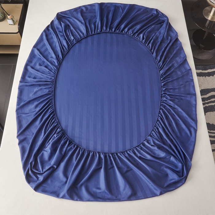 91家纺网 家纺一手货源 找家纺 梵克保罗 2025新款DT系列缎条工艺色丁枕套 DT-藏青