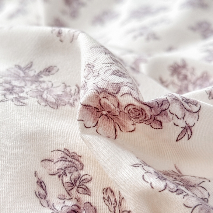 91家纺网 家纺一手货源 找家纺 铭浩家纺 2025新款A类针织棉双层纱四件套 紫嫣