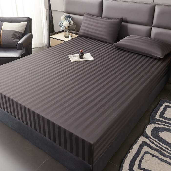 91家纺网 家纺一手货源 找家纺 梵克保罗 2025新款DT系列缎条工艺色丁枕套 DT-黑