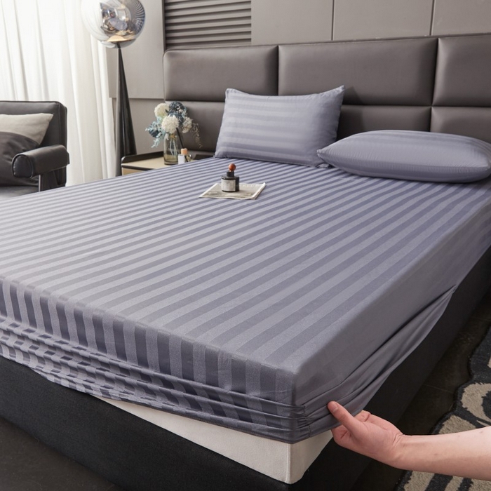 91家纺网 家纺一手货源 找家纺 梵克保罗 2025新款DT系列缎条工艺色丁枕套 DT-灰