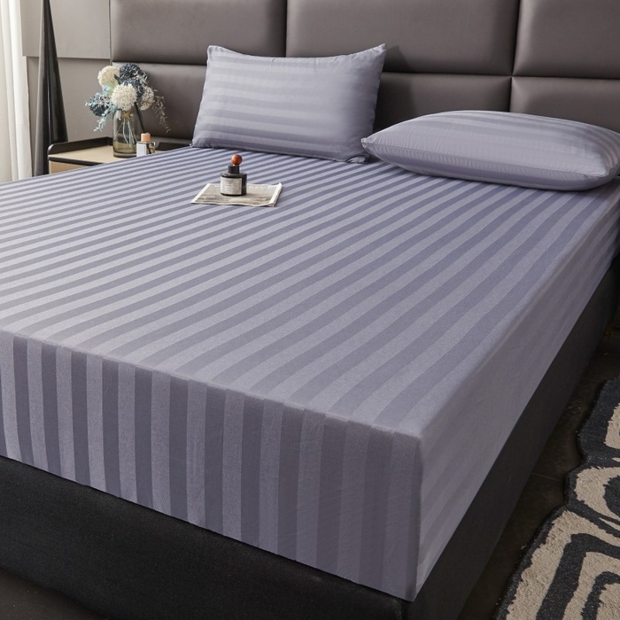 91家纺网 家纺一手货源 找家纺 梵克保罗 2025新款DT系列缎条工艺色丁枕套 DT-灰