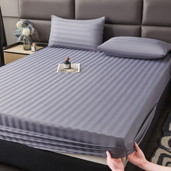 91家纺网 家纺一手货源 找家纺 梵克保罗 2025新款DT系列缎条工艺色丁枕套 DT-灰