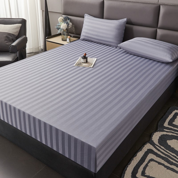 91家纺网 家纺一手货源 找家纺 梵克保罗 2025新款DT系列缎条工艺色丁枕套 DT-灰