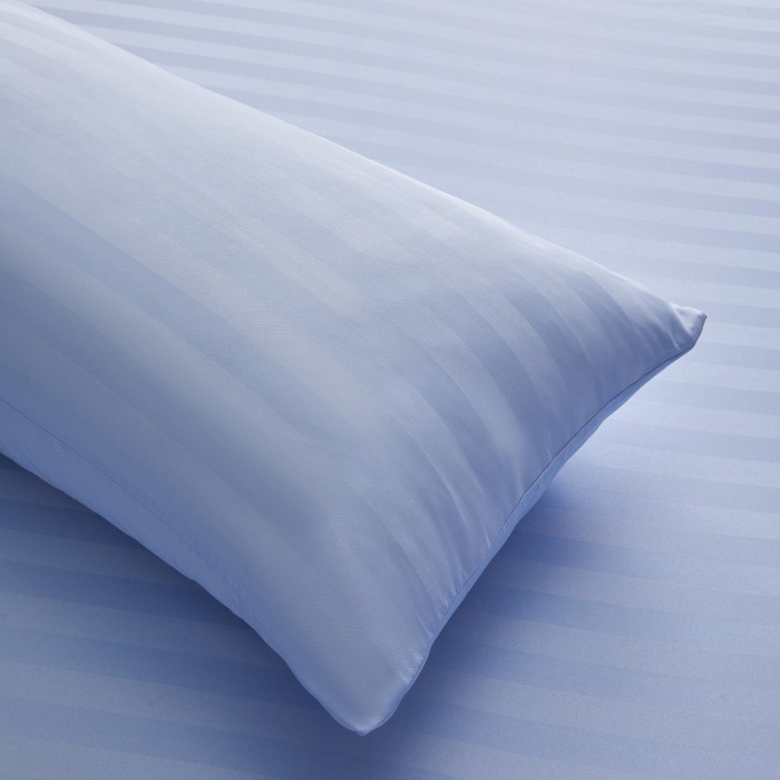 91家纺网 家纺一手货源 找家纺 梵克保罗 2025新款DT系列缎条工艺色丁枕套 DT-淡蓝