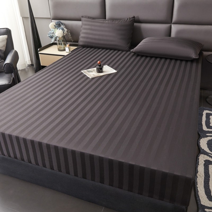 91家纺网 家纺一手货源 找家纺 梵克保罗 2025新款DT系列缎条工艺色丁枕套 DT-黑