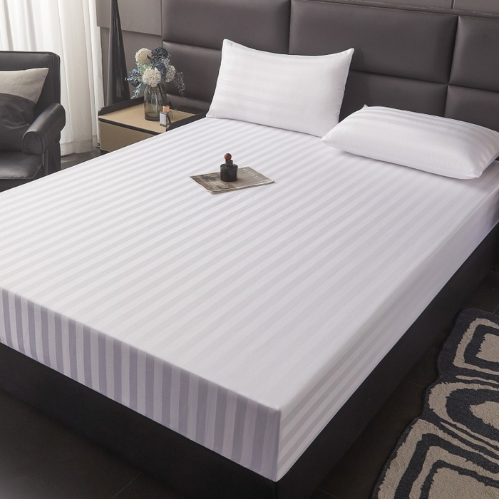 91家纺网 家纺一手货源 找家纺 梵克保罗 2025新款DT系列缎条工艺色丁枕套 DT-白