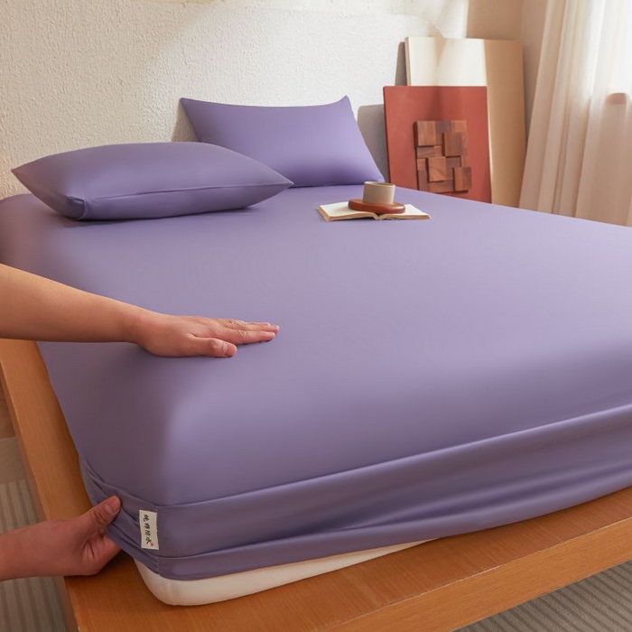 91家纺网 家纺一手货源 找家纺 梵克保罗 2025新款全棉13372喷气防水床笠5面全包防水不渗漏-单床笠 熏衣紫