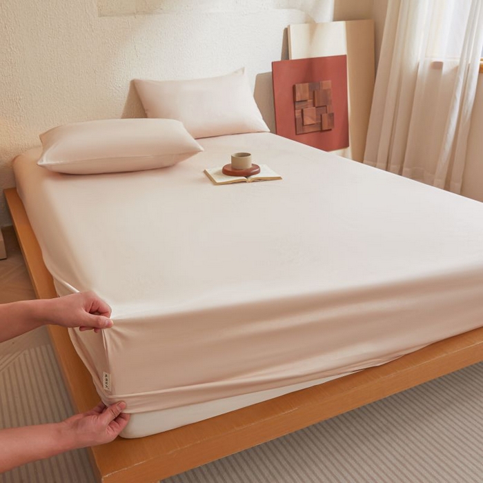 91家纺网 家纺一手货源 找家纺 梵克保罗 2025新款全棉13372喷气防水床笠5面全包防水不渗漏-单床笠 浅茶杏