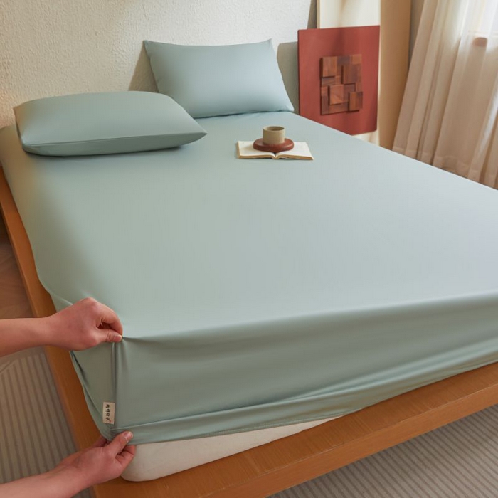 91家纺网 家纺一手货源 找家纺 梵克保罗 2025新款全棉13372喷气防水床笠5面全包防水不渗漏-单床笠 川青绿