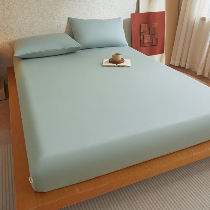 91家纺网 家纺一手货源 找家纺 梵克保罗 2025新款全棉13372喷气防水床笠5面全包防水不渗漏-单床笠 川青绿