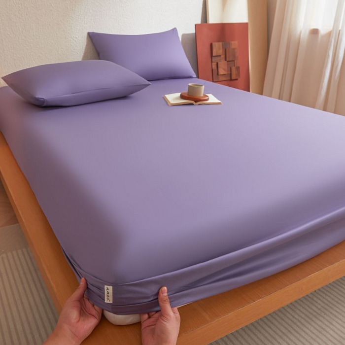 91家纺网 家纺一手货源 找家纺 梵克保罗 2025新款全棉13372喷气防水床笠5面全包防水不渗漏-单床笠 熏衣紫