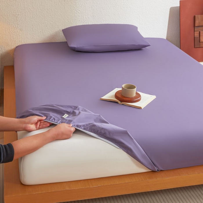 91家纺网 家纺一手货源 找家纺 梵克保罗 2025新款全棉13372喷气防水床笠5面全包防水不渗漏-单床笠 熏衣紫