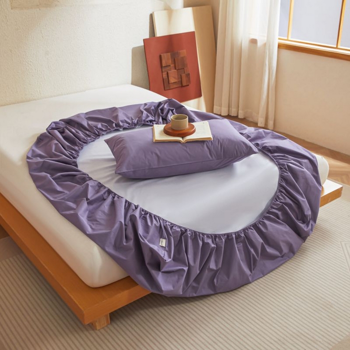 91家纺网 家纺一手货源 找家纺 梵克保罗 2025新款全棉13372喷气防水床笠5面全包防水不渗漏-单床笠 熏衣紫