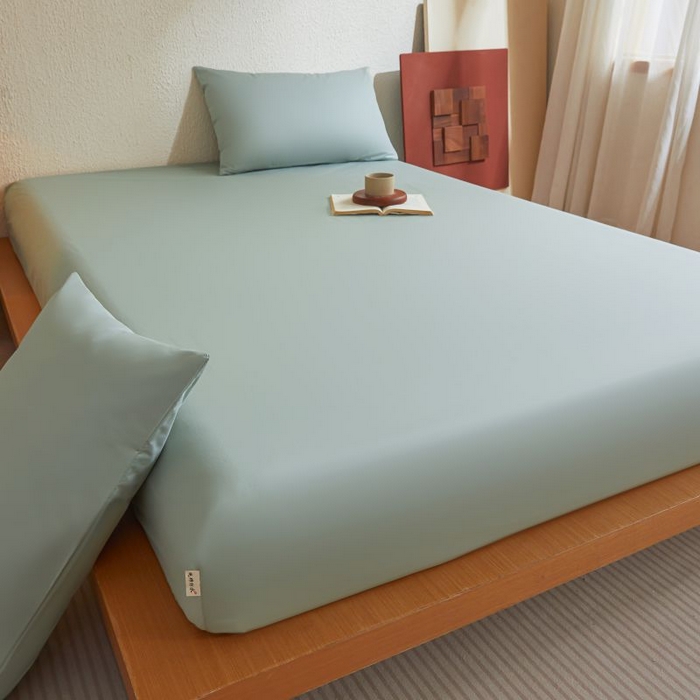 91家纺网 家纺一手货源 找家纺 梵克保罗 2025新款全棉13372喷气防水床笠5面全包防水不渗漏-单床笠 川青绿