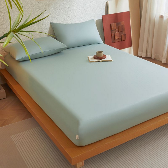 91家纺网 家纺一手货源 找家纺 梵克保罗 2025新款全棉13372喷气防水床笠5面全包防水不渗漏-单床笠 川青绿