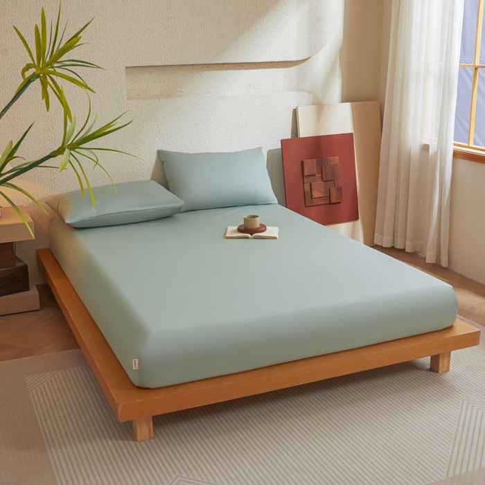 91家纺网 家纺一手货源 找家纺 梵克保罗 2025新款全棉13372喷气防水床笠5面全包防水不渗漏-单床笠 川青绿