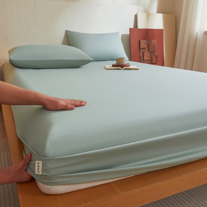 91家纺网 家纺一手货源 找家纺 梵克保罗 2025新款全棉13372喷气防水床笠5面全包防水不渗漏-单床笠 川青绿