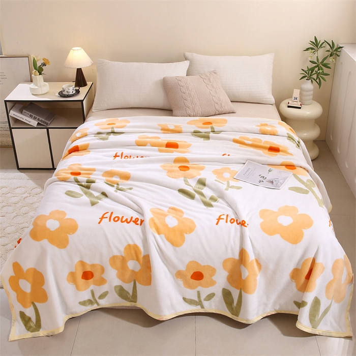 91家纺网 家纺一手货源 找家纺 （总）爱派 2025年新款230g印花牛奶绒包边毛毯盖坦毯子