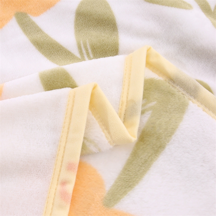 91家纺网 家纺一手货源 找家纺 爱派 2025年新款230g印花牛奶绒包边毛毯盖坦毯子 花颜朵朵