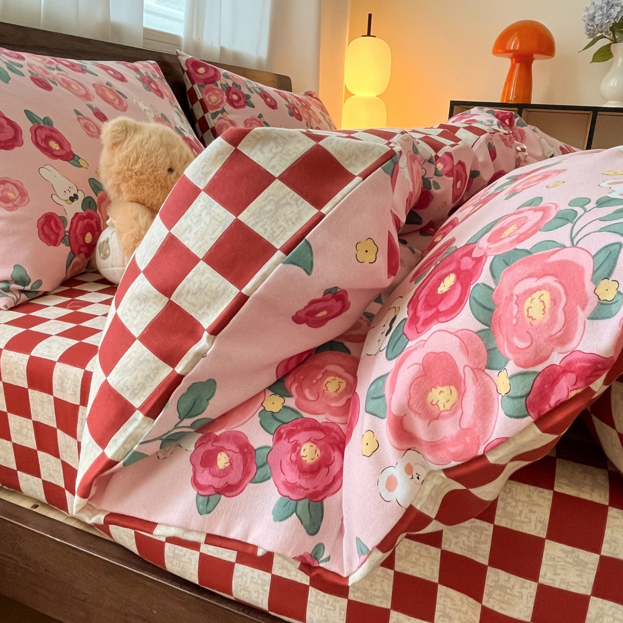 91家纺网 家纺一手货源 找家纺 典曼家纺 2025新款原棉磨毛印花四件套 花期