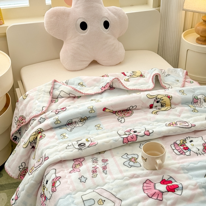 91家纺网 家纺一手货源 找家纺 禧缘家纺（原梦想家） 2025秋冬新款儿童加厚三层夹棉牛奶绒毛毯冬季双面绒保暖盖毯 魔法宝贝