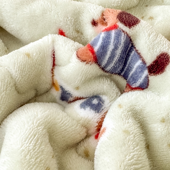 91家纺网 家纺一手货源 找家纺 禧缘家纺（原梦想家） 2025秋冬新款儿童加厚三层夹棉牛奶绒毛毯冬季双面绒保暖盖毯 汪汪家族