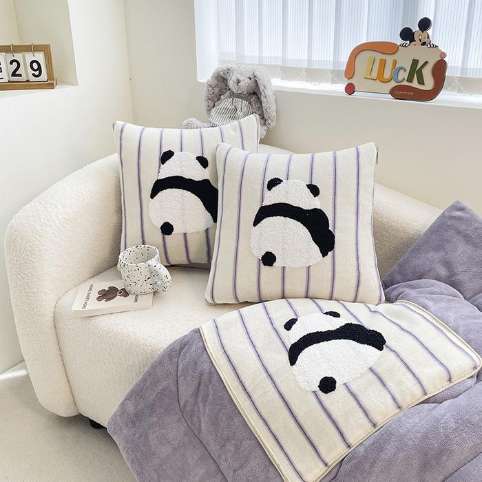 91家纺网 家纺一手货源 找家纺 （总）2025新款牛奶绒多巴胺毛巾绣抱枕被