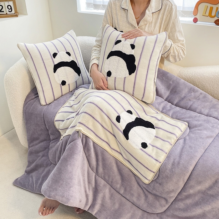 91家纺网 家纺一手货源 找家纺 （总）2025新款牛奶绒多巴胺毛巾绣抱枕被