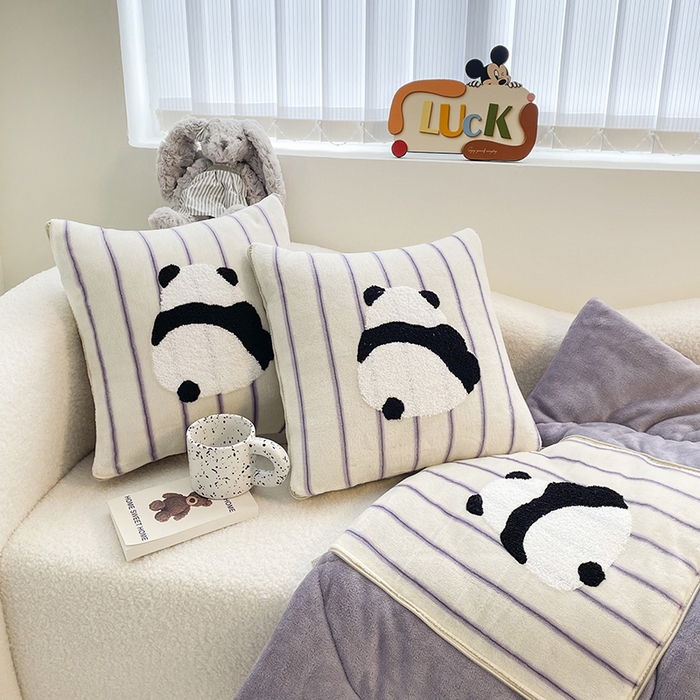 （总）2025新款牛奶绒多巴胺毛巾绣抱枕被