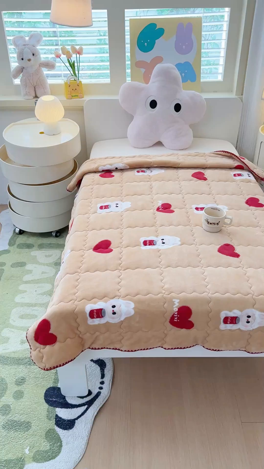 91家纺网 家纺一手货源 找家纺 禧缘家纺（原梦想家） 2025秋冬新款儿童加厚三层夹棉牛奶绒毛毯冬季双面绒保暖盖毯 可可甜心