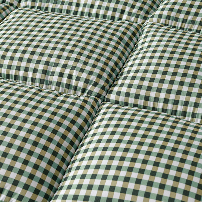 91家纺网 家纺一手货源 找家纺 预言家纺 2025新款格子床垫床褥系列 绿格