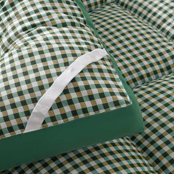 91家纺网 家纺一手货源 找家纺 预言家纺 2025新款格子床垫床褥系列 绿格